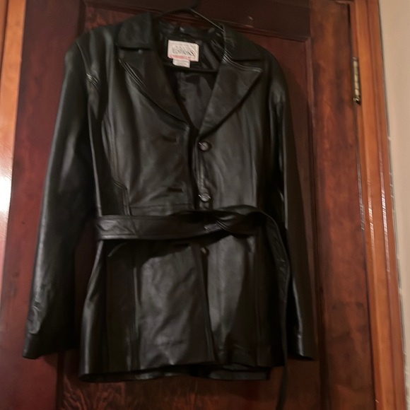 Black leather jacket